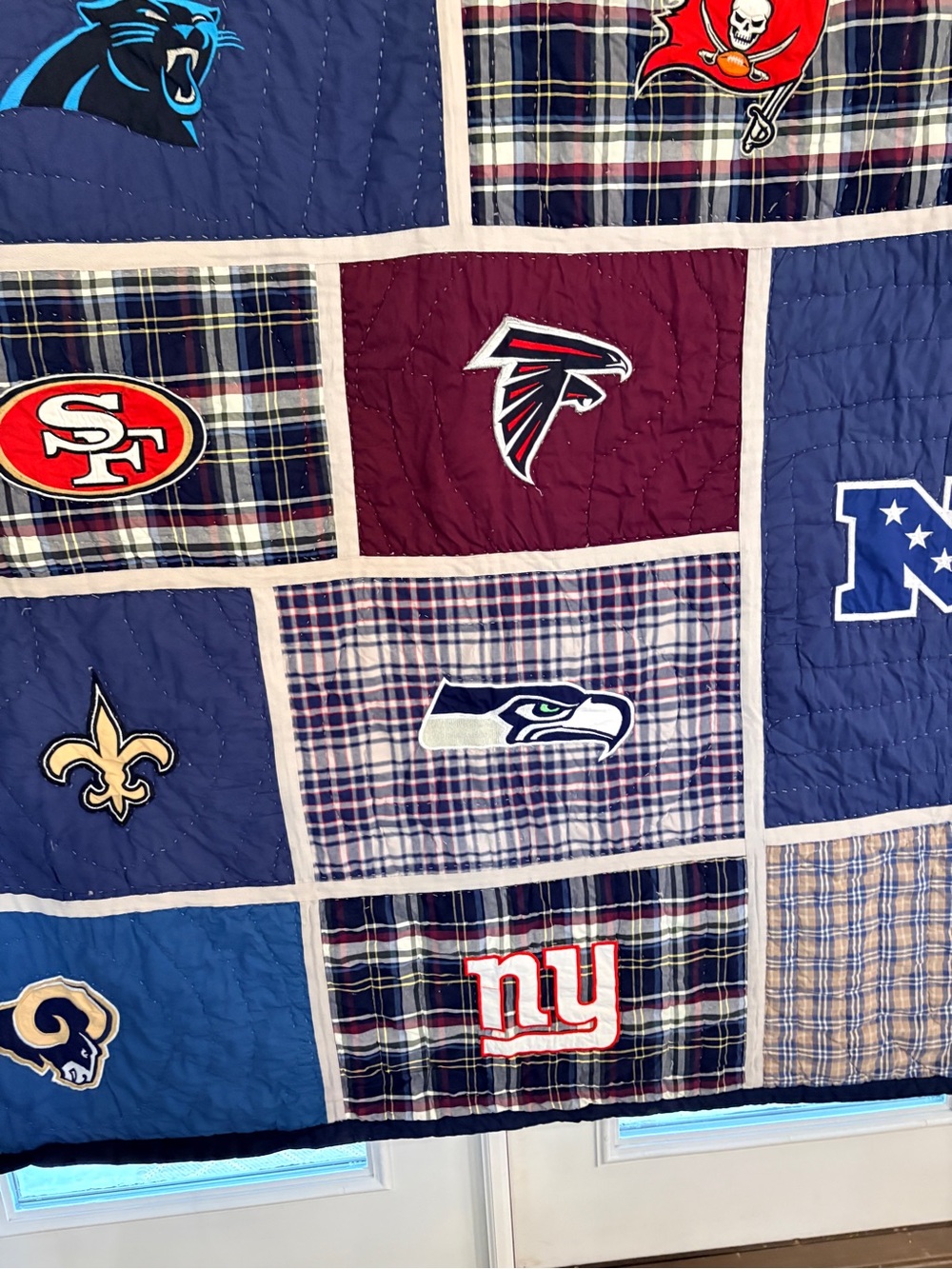 Pottery Barn PB Teen NFL Football Team Logos Full Queen Quilt Comforter - Picture 7 of 13